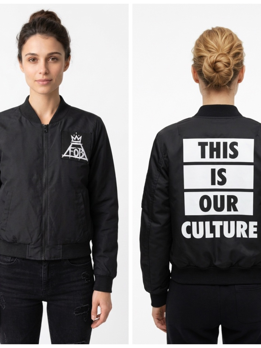 FALL OUT BOY MANHEAD โขย Bomber Jacket M 2016 This Is Our Culture Band Merch